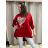 Übergroßes warmes Langarm-Sweatshirt für Damen (54/56/58 EINHEITSGRÖSSE) ITALIAN FASHION IM425058 56/58 rot