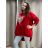 Übergroßes warmes Langarm-Sweatshirt für Damen (54/56/58 EINHEITSGRÖSSE) ITALIAN FASHION IM425058 56/58 rot