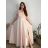 Damen Plus Size (42-46) langes elegantes ärmelloses Partykleid POLISH FASHION PMLBC23265-10 50 růžová meruňková