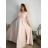 Damen Plus Size (42-46) langes elegantes ärmelloses Partykleid POLISH FASHION PMLBC23265-10 50 růžová meruňková