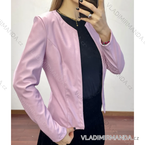 Damen-Lederjacke mit langen Ärmeln (Einheitsgröße S/M) ITALIAN FASHION IMPDY23FLL86026/88026