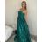 Damen-Partykleid mit Trägern und Pailletten (SL) FRENCH FASHION FMPEL23HM2350-1 Smaragdgrün L