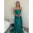 Damen-Partykleid mit Trägern und Pailletten (SL) FRENCH FASHION FMPEL23HM2350-1 Smaragdgrün L