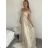 Kleid klassische Kurzarm Frauen (Uni S / M) ITALIAN FASHION IMC20203 -   beige -   S/M/L