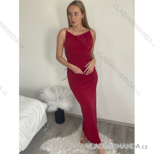 Langes trägerloses Partykleid für Damen (S/M/L Einheitsgröße) ITALIAN FASHION IMPLP2365360011A Burgunder S/M/L