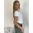 T-Shirt mit kurzen Ärmeln dicke Damen (uni sl) ITALIAN Fashion IM5171191 S / M / L Weiß