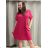Kleid mit Tasche, Kurzarm, Damen, Übergröße (2XL/3XL ONE SIZE) ITALIAN FASHION IM423064/DUR rot