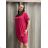 Kleid mit Tasche, Kurzarm, Damen, Übergröße (2XL/3XL ONE SIZE) ITALIAN FASHION IM423064/DUR rot