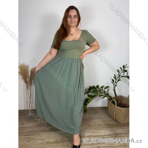 Kurzes Sommerkleid mit langen Ärmeln für Damen, übergroß (54/56/58 Einheitsgröße) ITALIAN FASHION IM425070