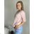 Übergroßer gestrickter Langarmpullover für Damen (S/M EINHEITSGRÖSSE) ITALIAN FASHION IMSN2416125 -   růžová světlá -   S/M/L