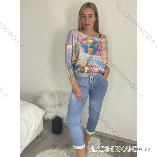 Lange Sweatshirts (uni sl) ITALIENISCHE MODA IM318320 -   blau -   M/L/XL