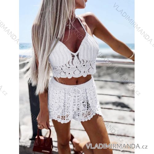 Sommerliches Spitzen-Crop-Top und Shorts-Set für Damen (XS/S/M ONE SIZE) ITALIAN FASHION IMD25028