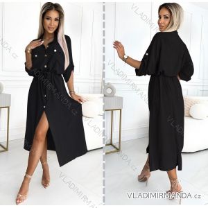 Damen 3/4 Langarm-Hemdkleid (XS/S/M Einheitsgröße) ITALIAN FASHION IMD25030