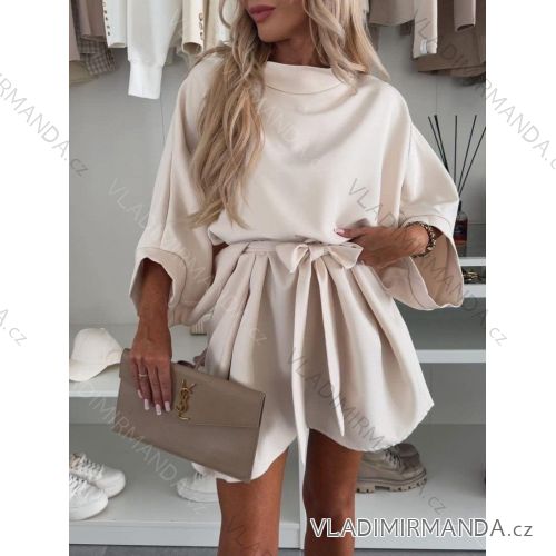 Kurzes Sommerkleid Kurzarm Damen übergroß (40/42/44 Einheitsgröße) ITALIAN FASHION IMD25022