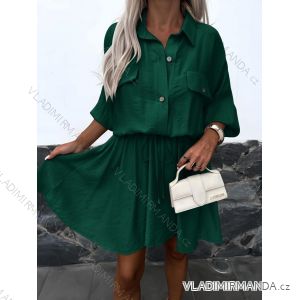 Kurzes Hemdkleid 3/4 Langarm Damen (XS/S/M Einheitsgröße) ITALIAN FASHION IMD25047