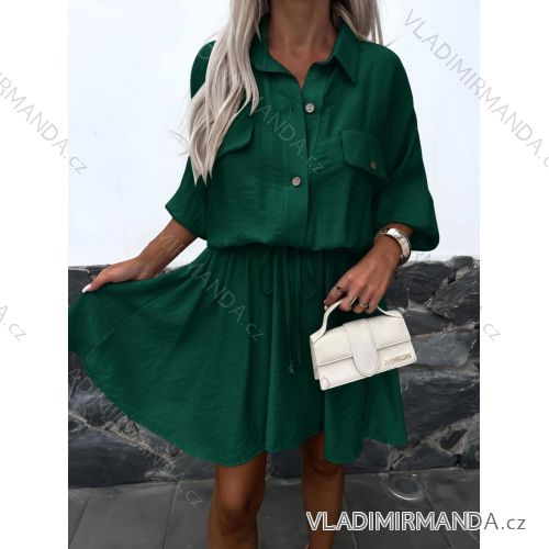 Kurzes Hemdkleid 3/4 Langarm Damen (XS/S/M Einheitsgröße) ITALIAN FASHION IMD25047