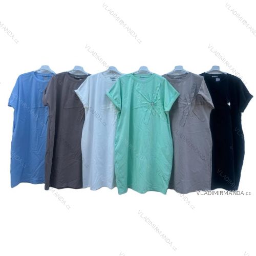 Kurzes Sommerkleid Kurzarm Damen übergroß (40/42/44 Einheitsgröße) ITALIAN FASHION IMD25022