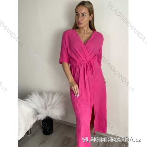 Sommerliches Musselin-Carmen-Kleid für Damen (48/52 EINHEITSGRÖSSE) ITALIAN FASHION IM424294