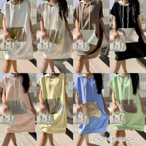 Kurzes Sommerkleid Kurzarm Damen übergroß (40/42/44 Einheitsgröße) ITALIAN FASHION IMD25022