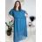 Elegantes Chiffonkleid Kurzarm Damen Übergröße (46/48/50 Einheitsgröße) ITALIAN FASHION IM425035