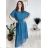 Elegantes Chiffonkleid Kurzarm Damen Übergröße (46/48/50 Einheitsgröße) ITALIAN FASHION IM425035 46/48 schwarz