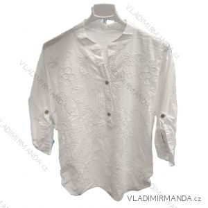 Langarm-Damenhemden mit 3/4 Ärmeln und dünner Tasche (uni sl) ITALIAN Fashion IM318335