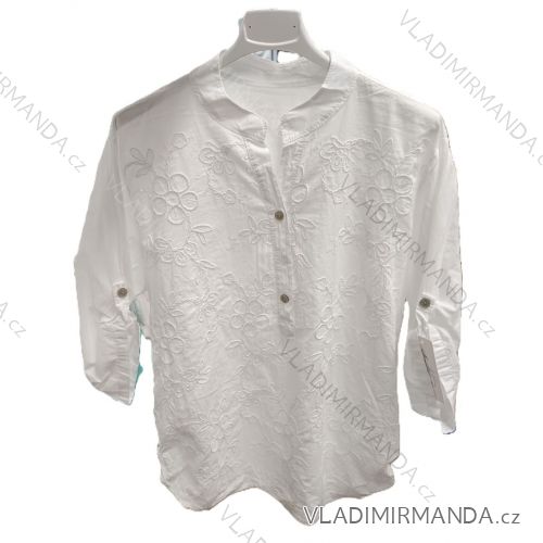 Langarm-Damenhemden mit 3/4 Ärmeln und dünner Tasche (uni sl) ITALIAN Fashion IM318335