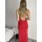 Langes trägerloses Partykleid für Damen (S/M/L Einheitsgröße) ITALIAN FASHION IMPLP2365360011A rot S/M/L