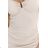 595-1 ROSA Rippenkleid mit dekorativem Ausschnitt und Schlitz - beige