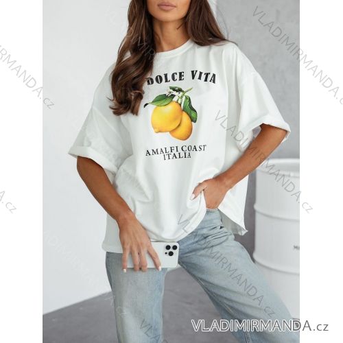 Kurzärmliges Oversize-T-Shirt für Damen (S/M/L EINHEITSGRÖSSE) ITALIAN FASHION IMWF25002