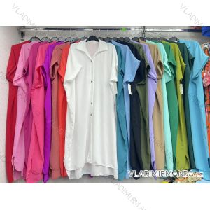 Langes Chiffon-Kurzarmkleid für Damen (S/M ONE SIZE) ITALIAN FASHION IMWGM23456