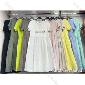 Kurzärmliges Sommer-Freizeitkleid für Damen (S/M/L EINHEITSGRÖSSE) ITALIAN FASHION IMWGB25022