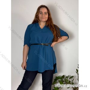 Tunika-Shirt verlängert mit Gürtel 3/4 Langarm Damen Übergröße (XL/2XL ONE SIZE) ITALIAN FASHION IMC22513