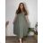 Elegante Hose mit Gürtel für Damen (S/M/L ONE SIZE) ITALIAN FASHION IM425057 48/50 grünes Khaki