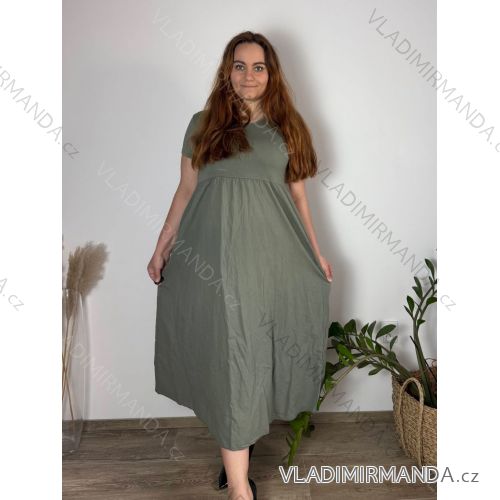 Elegante Hose mit Gürtel für Damen (S/M/L ONE SIZE) ITALIAN FASHION IM425057 48/50 grünes Khaki