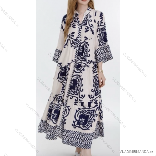 Sommerkleid für Damen mit 3/4-Ärmeln (Einheitsgröße S/M) INDIAN FASHION IMPEM23C7058