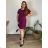Kleid mit Tasche, Kurzarm, Damen, Übergröße (2XL/3XL ONE SIZE) ITALIAN FASHION IM423064/DUR rot