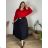Langarm-Oversize-Shirt für Damen in großen Größen (XL/2XL ONE SIZE) ITALIAN FASHION IMBM23015 54/56/58 rot