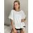Damen Tunika mit verlängertem Kurzarm (UNI S-M) SWEETISIMA ITALIAN FASHION IMD20069 weiß