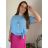 Damen Tunika mit verlängertem Kurzarm (UNI S-M) SWEETISIMA ITALIAN FASHION IMD20069 weiß