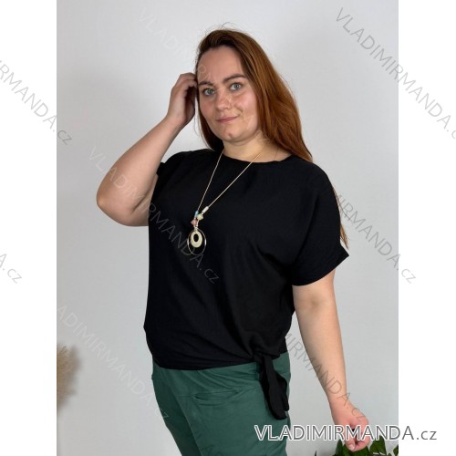 Damen Tunika mit verlängertem Kurzarm (UNI S-M) SWEETISIMA ITALIAN FASHION IMD20069 schwarz