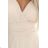 562-6 NASTIA Langes Kleid mit Ausschnitt und kurzen Ärmeln - beige
