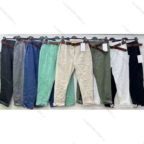 Übergroße Stretchhose für Damen mit Gürtel (48/50/52 EINHEITSGRÖSSE) ITALIAN FASHION IM425248