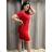 Kurzarm Kleid klassisch mit Taschen (uni s-l) ITALIAN FASHION IM120003