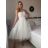 Langes trägerloses Sommerkleid aus Satin für Damen (S / M / L ONE SIZE) ITALIAN FASHION IMM22694