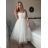 Langes trägerloses Sommerkleid aus Satin für Damen (S / M / L ONE SIZE) ITALIAN FASHION IMM22694 -   weiß -   S / M
