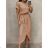 Langes elegantes Sommerkleid mit kurzen Ärmeln für Damen (XS/S/M Einheitsgröße) ITALIAN FASHION IMD25099