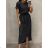 Langes elegantes Sommerkleid mit kurzen Ärmeln für Damen (XS/S/M Einheitsgröße) ITALIAN FASHION IMD25099