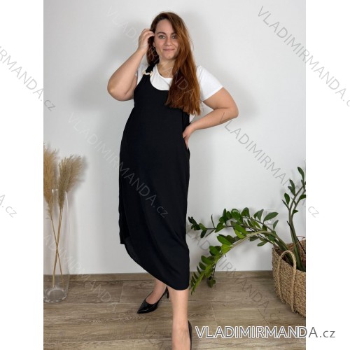 Shirt verlängert 3/4 Langarm Damen (L/XL/2XL ONE SIZE) ITALIAN FASHION IM423025 -   schwarz -   48/50