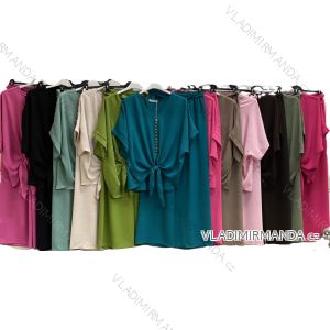 Set aus eleganter kurzärmeliger Tunika und langer Hose für Damen, Übergröße (54/56/58 EINHEITSGRÖSSE) ITALIAN FASHION IMC25252